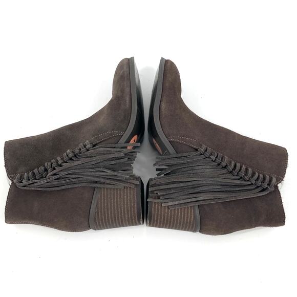 Reaction Kenneth Cole Womens Rowdy Gray Suede Fringed Ankle Boots Size 7 - Picture 5 of 10